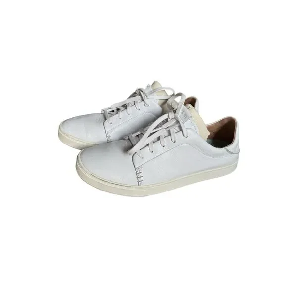 OluKai Women's Pehuea Li Ili Leather Sneaker Shoes Size 9 $120 in White - Picture 2 of 7